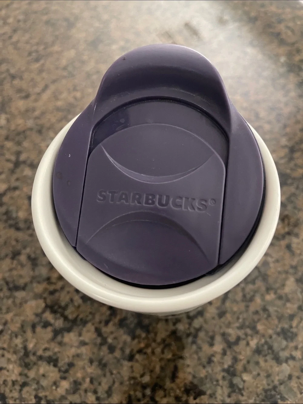 University of Washington Ceramic Starbucks Tumbler with Purple & Gold 'W' Logo